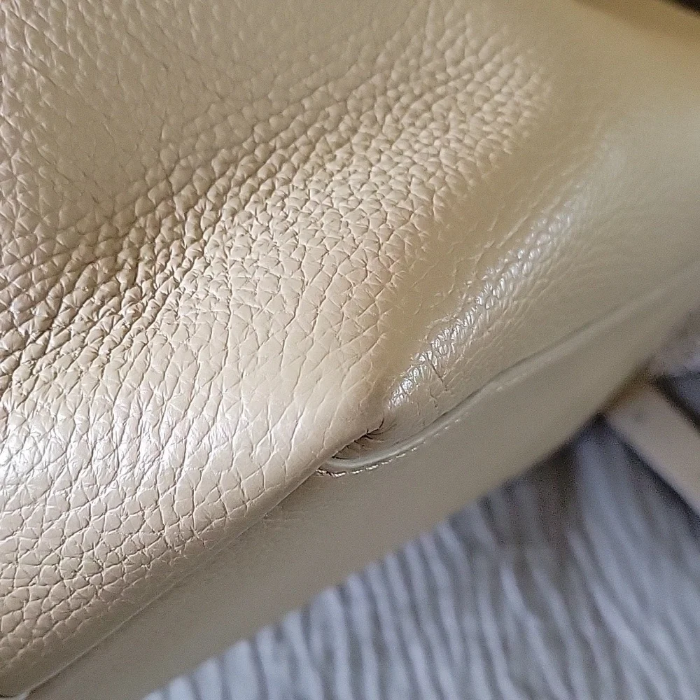 Cuyana Taupe Pebble Leather Tote